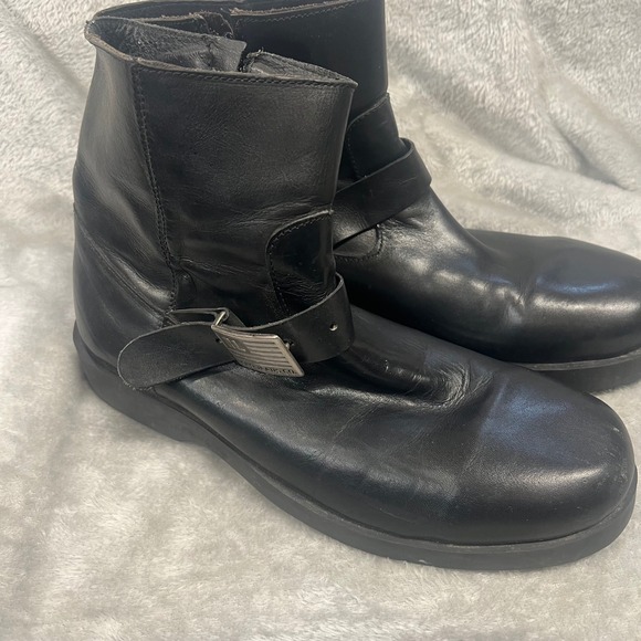 Polo‎ Jeans Co Ralph Lauren Black Leather Buckle Moto Biker Boots Mens size 11.5